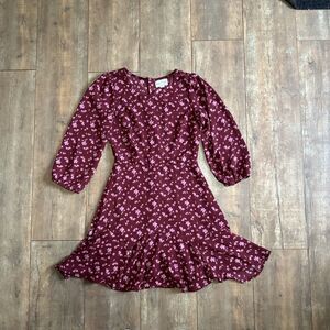 Jun & Ivy Dress  XS Floral Boho‎ Ruffle Flowy Dress